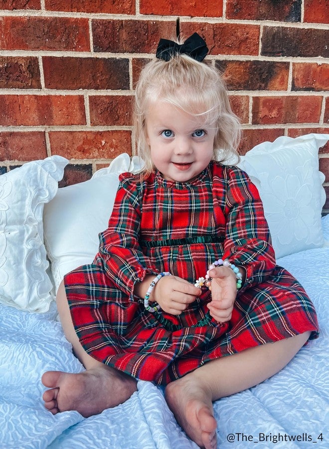 Mud Pie Baby Girls Children Tartan Tiered Dress - Image 5