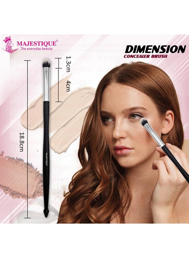 مجموعة فرش المكياج الاحترافية من ماجيستيك - فرش الكونسيلر والأساس والكونتور بزاوية للدمج والنحت والتسليط - مصنوعة من شعيرات صناعية عالية الجودة، مثالية للاستخدام في الصالون والمنزل - عبوة من 3 قطع - Image 3