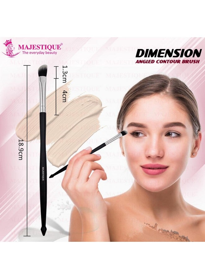 مجموعة فرش المكياج الاحترافية من ماجيستيك - فرش الكونسيلر والأساس والكونتور بزاوية للدمج والنحت والتسليط - مصنوعة من شعيرات صناعية عالية الجودة، مثالية للاستخدام في الصالون والمنزل - عبوة من 3 قطع - Image 5