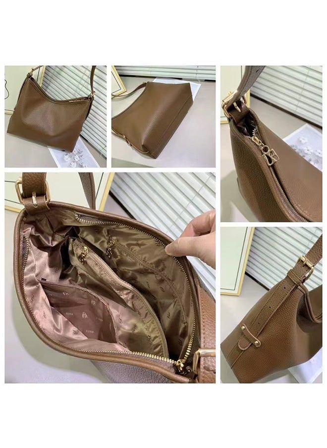 JCB CHIC Women Magnetic Closure Crossbody Bag  Shoulder Bag Tote Bag with Multi-Pocket Handbag Adjustable Strap Hobo Bag Messenger Bag for Work Travel (Z-1552-light brown )  - Image 3
