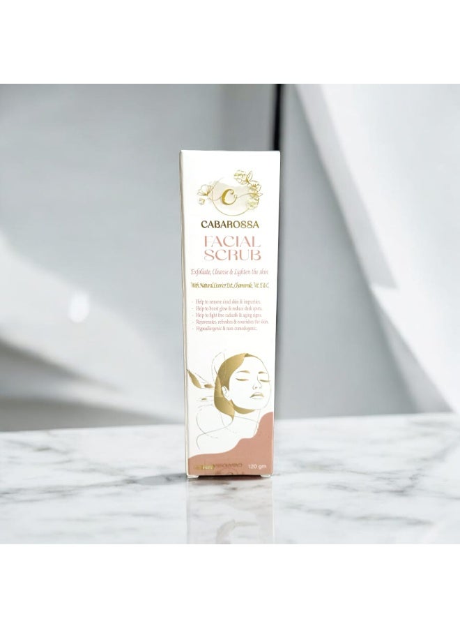 " Cabarossa " Face Scrub 120g – Rejuvenating & Brightening – Removes Dead Skin & Dark Spots, Anti-Aging, Gentle for All Skin Types - Image 1