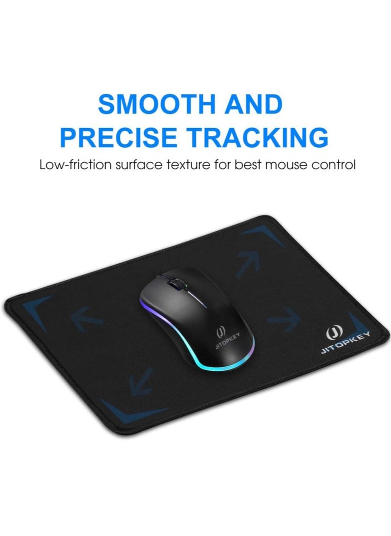 JITOPKEY - Mouse Pad with Stitched Edge, Size 260X210X2MM Premium and Portable Textured Mouse Mat, Non-Slip Rubber Base Mousepad for Laptop, Computer & PC - Image 1
