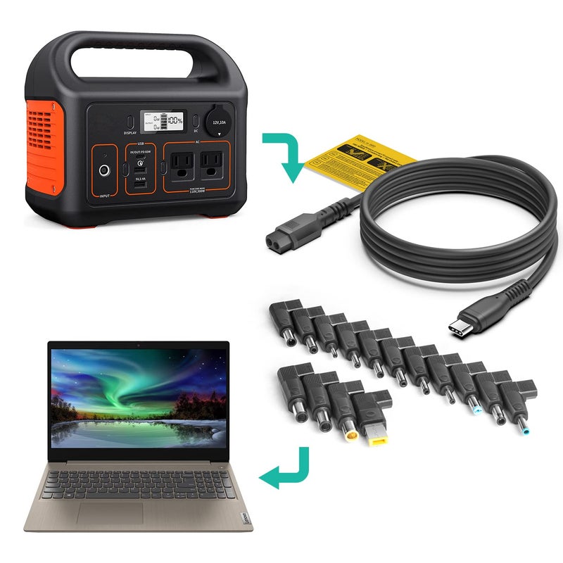 KFD USB C to DC Tip Power Adapter Kits Convert Cable Type-C PD Power Cable to Universal Laptop Jack Plugs 15 Connectors for MacBook HP Dell MSI Gateway LG Toshiba Lenovo Acer Asus Sony Samsung Laptop - Image 5