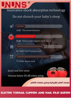 UNUNS مقص أظافر كهربائي للأطفال، مجموعة مبردات أظافر، مقصات أظافر كهربائية تلقائية وآمنة، أدوات تقليم الأظافر القابلة للشحن عبر USB، مع أدوات صنفرة الأظافر، هدية عائلية  - Image 3