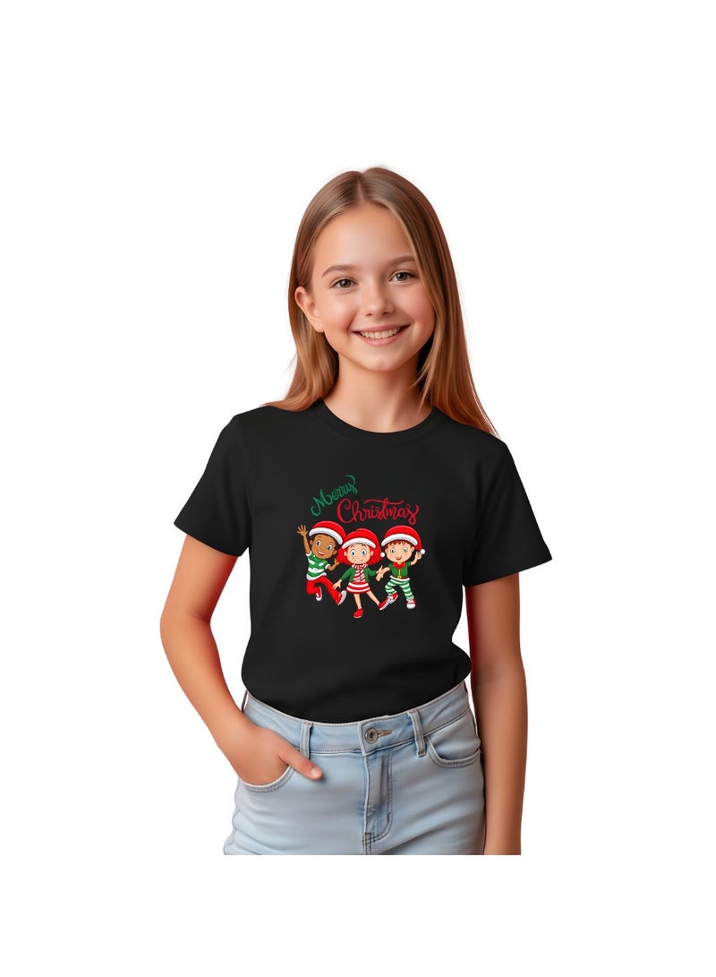 برينت شوب فور مي تي شيرت عيد ميلاد سعيد للأطفال - تي شيرت قطني بأكمام قصيرة للجنسين ورقبة دائرية - ملابس للعطلات للأولاد والبنات - تي شيرت ناعم ومريح للحفلات - Image 2