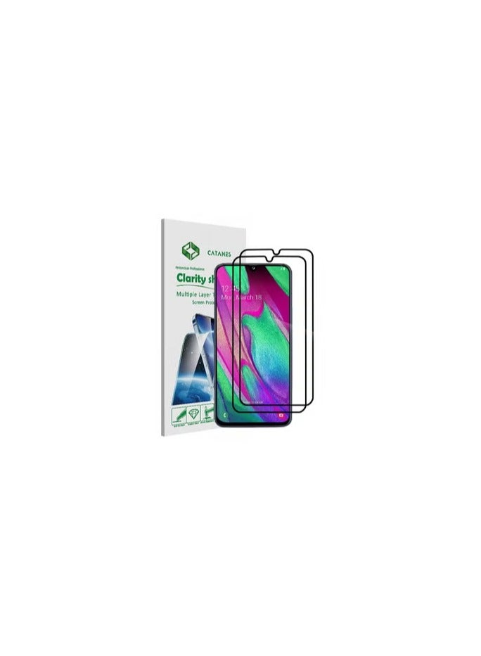 CATANES 2 Pack For Samsung Galaxy A40s Screen Protector 3D Tempered Glass Full Glue Back - Image 1