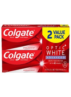 Colgate Colgate Optic White Advanced Teeth Whitening Toothpaste, 2% Hydrogen Peroxide Toothpaste, Sparkling White, 4.5 Oz, 2 Pack  - Image 3