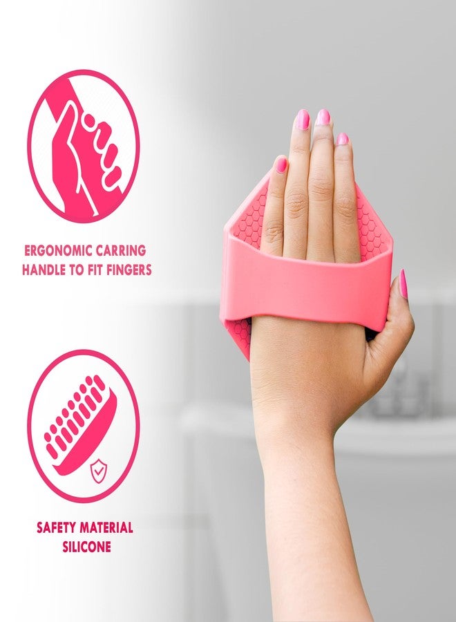 ONE ZONE SHOP Silicon Body Scrubber, Body Brush for Bathing without handle, Skin Cleaning brush, Soft Body Exfoliating Brushes for Men, Women and Babies (Pink) - Image 3