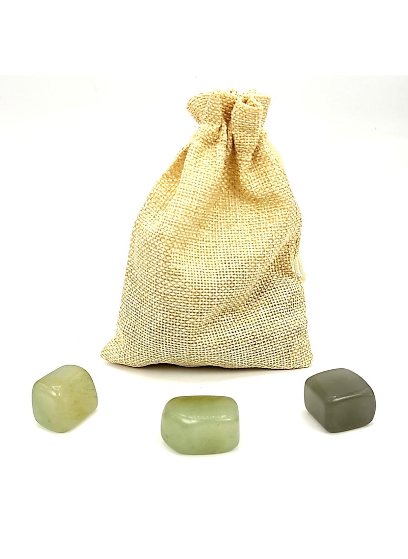 Plus Value Plus Value Green Aventurine Tumbled Stone Pebbles Reiki Healing Crystal Aura Chakra 50grams Jute Bag  - Image 3