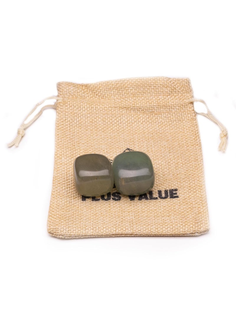 Plus Value Plus Value Green Aventurine Tumbled Stone Pebbles Reiki Healing Crystal Aura Chakra 50grams Jute Bag  - Image 2
