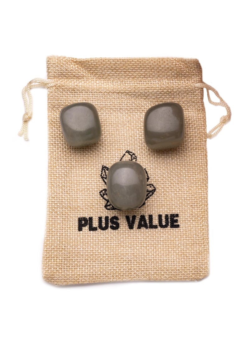 Plus Value Plus Value Green Aventurine Tumbled Stone Pebbles Reiki Healing Crystal Aura Chakra 50grams Jute Bag  - Image 1