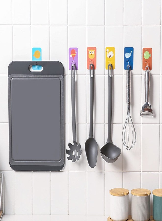 wolpin Self Adhesive Cartoon Wall Hooks (Pack of 5) | Waterproof Sticky Hooks for Home Storage Keys Accessories Kitchen Bathroom | 2 KG Capacity Colorful PVC Metal Hooks - Image 3