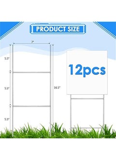 Arabest 12 Pcs H Stakes for Yard Signs 16.5'' x 7'' Heavy Duty Metal H Frame Wire Stakes Weatherproof Metal Holder for 4mm 5mm Corrugated Signs Guidepost Yard  Decoration  - Image 2