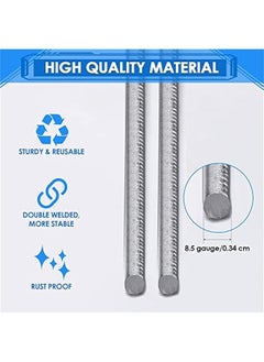 Arabest 12 Pcs H Stakes for Yard Signs 16.5'' x 7'' Heavy Duty Metal H Frame Wire Stakes Weatherproof Metal Holder for 4mm 5mm Corrugated Signs Guidepost Yard  Decoration  - Image 3