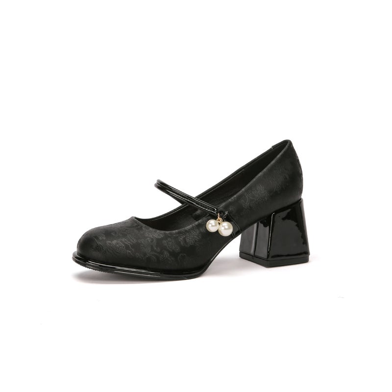 New Arrival Cheongsam with Skirt Mary Jane Shoes Summer Chinese Style Satin French High Heels for Women
