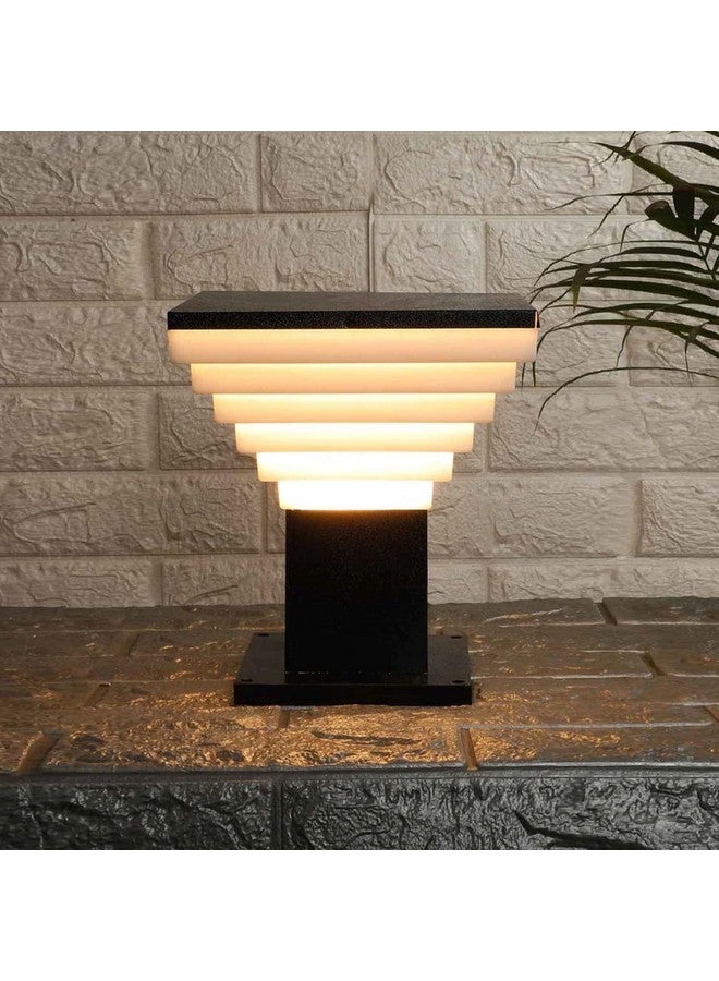 Lyse Decor Modern Design Stairs Shape Waterproof Gate Light, Pillar Lamp, Garden (Pair of 2,AC/DC,Metal) - Image 5