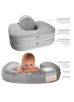 TwinGo Nurse And Lounge Pillow Grey Breastfeeding Pillow For Twins Or Two Lounge Pillows 8 Uses Xs To Plus Size Woman Preemie 0 12 Mo Babies  - Image 2