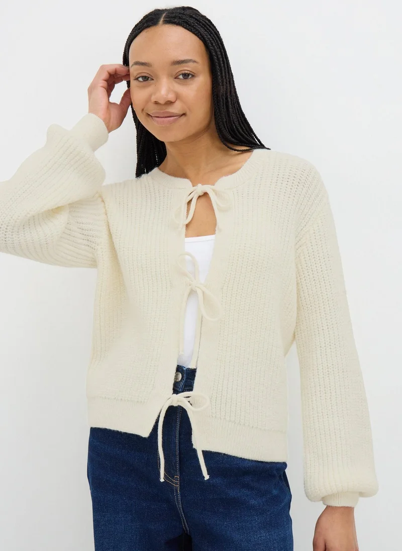 Matalan Cream Multi Tie Front Cardigan