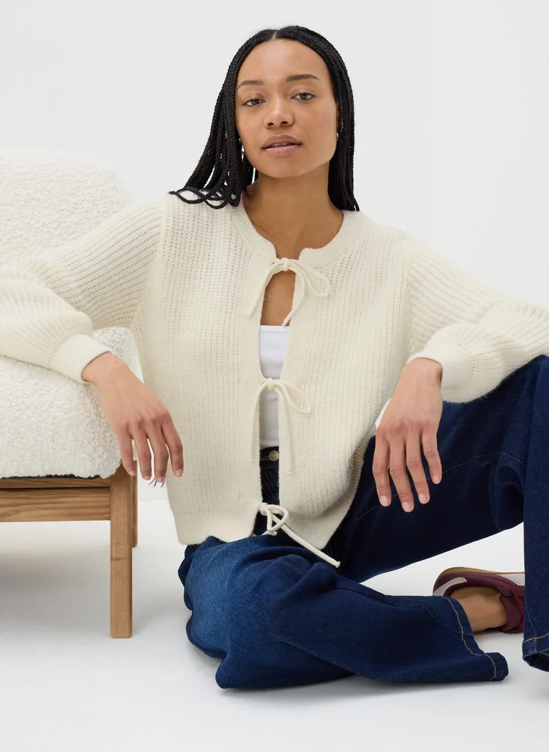 Matalan Cream Multi Tie Front Cardigan