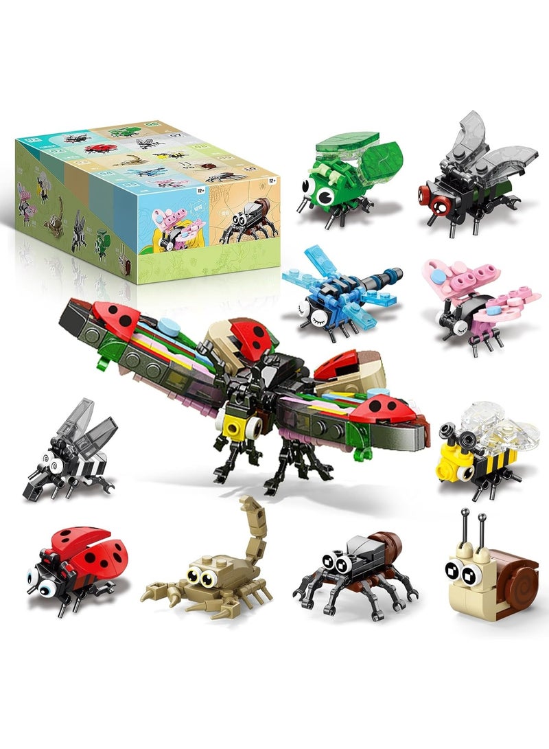【Insect World Blind Box Building Blocks】10 Random Style Set | Educational Assembly Toys | Cute & Realistic Insect Models (Butterfly/Dragonfly/Spider) | Eco-Friendly ABS Material | Develops Creativity & Motor Skills | STEM Parent-Child Toy | Stable Connection For Display | Perfect Gift For Kids 6+ - Image 1