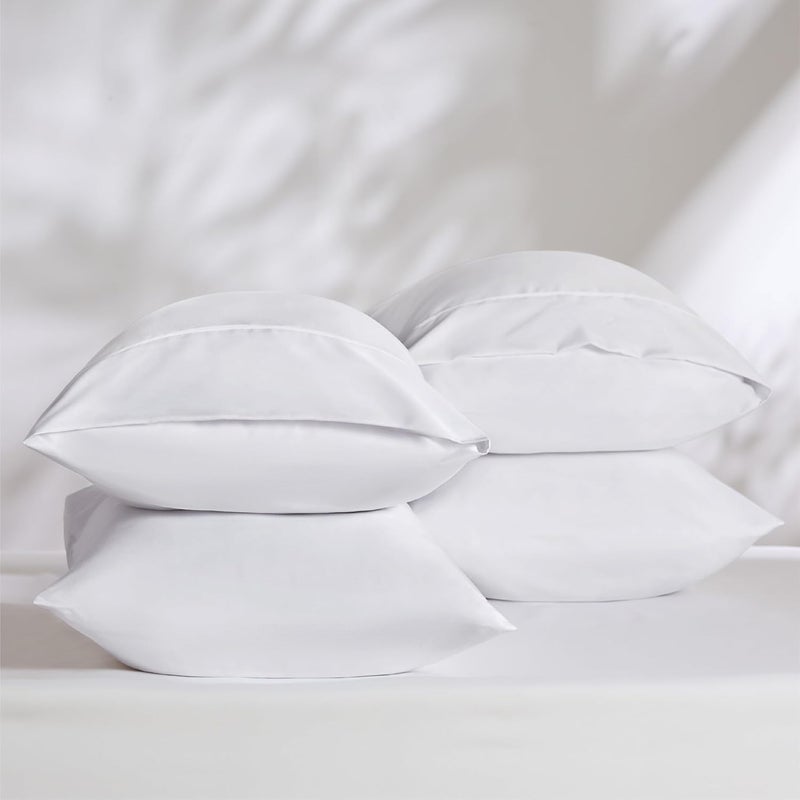 Bedsure Queen Pillow Cases Set of 4 - White Brushed Microfiber Pillowcases 4 Pack, Super Soft Pillowcase, Pillow Case Covers with Envelope Closure for Kids, Wrinkle, Fade Resistant, 20x30 Inches - Image 4