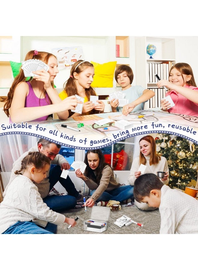 CRT Marking Pen 50 Pcs Multifunctional Tokens Reusable Cards 5 Colors Dry Erase Markers Eraser 2 Dry Erase Felt Cloth Plastic Box For Playing Games School Housework  - Image 5