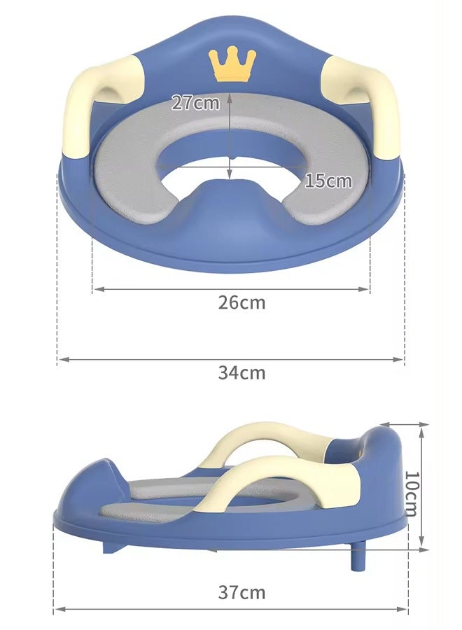 Potty Training Seat Portable Kids Toilet Seat Large Non-Slip Potty Chair Toddler Toilet Trainer Ring with Detachable PU Padded Cushion Safe Handle Baby Splash Guard for Round Oval Toilet  - Image 2