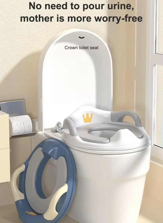 Potty Training Seat Portable Kids Toilet Seat Large Non-Slip Potty Chair Toddler Toilet Trainer Ring with Detachable PU Padded Cushion Safe Handle Baby Splash Guard for Round Oval Toilet  - Image 5