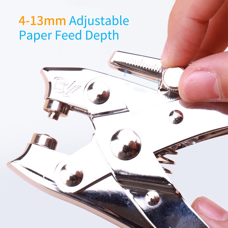 KW-trio Handheld DIY One-Hole Punch Single Hole Puncher All Metal Paper Cutter 50% Reduced Effort for Office Home School Students 30 Sheet Capacity for Binder Notebook Craft Paper Greeting Cards - Image 2
