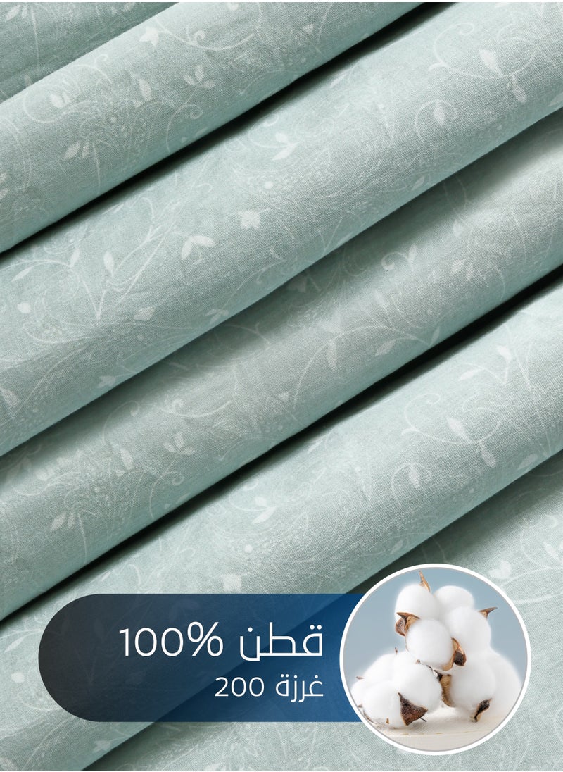 سيد المنسوجات المنزلية مفرش صيفي مزدوج من  قطن، يناسب سرير بحجم 200 × 200 سم، 9 قطع، 100% قطن 200 غرزة، مع الحشوة القابلة للنزع، سلسلة فيرونيكا  - Image 4