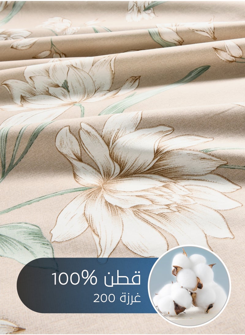 سيد المنسوجات المنزلية مفرش صيفي مزدوج من  قطن، يناسب سرير بحجم 200 × 200 سم، 9 قطع، 100% قطن 200 غرزة، مع الحشوة القابلة للنزع، سلسلة فيرونيكا  - Image 3