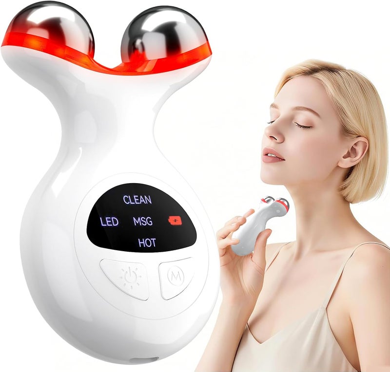 ERROWIN Micro-Current Facial Beauty Device，Red Light Therapy for Wrinkles & Firming，LED Face Massager Tool with Vibraion，Portable at-Home Face Sculpting Tool for Skin Care，Soothe and Relax Skin - Image 1
