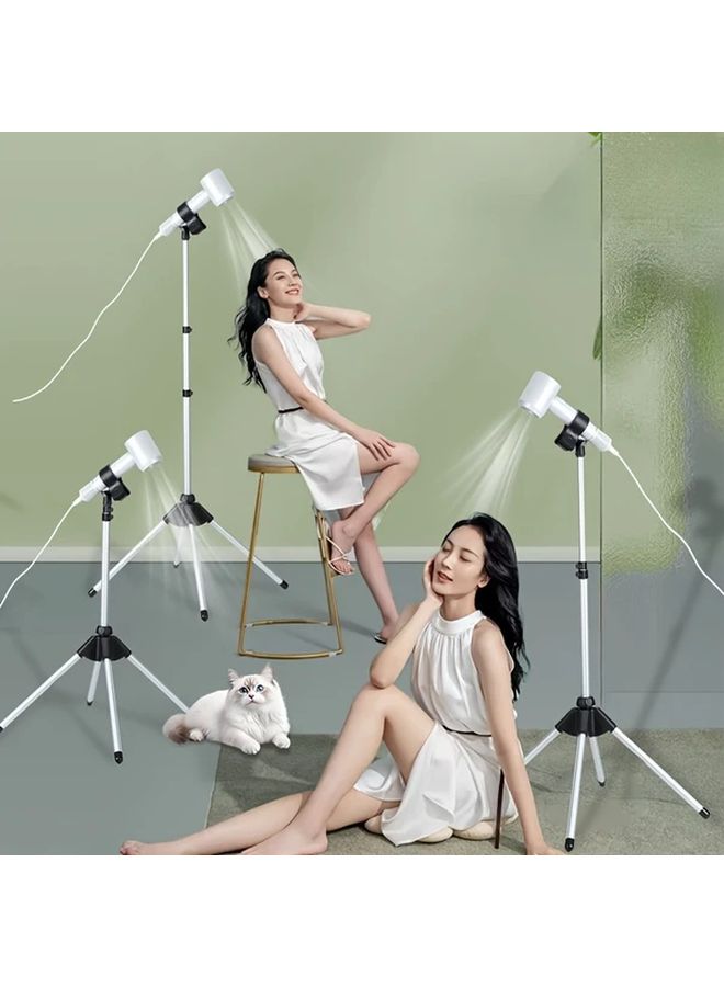 Black Hair Dryer Floor Stand Portable Adjustable Folding Holder Compatible with Tripods - Image 1