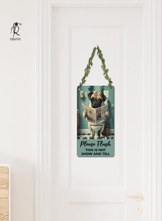 AR Creative Please Flush - Funny Wall Hanging For Home Decoration, Motivational Quotes MDF Wooden Wall Art, Bathroom Quotes, Home, Office Decor, Wall Wood Hanger (7.87 inch x 11.41 inch) - Image 4