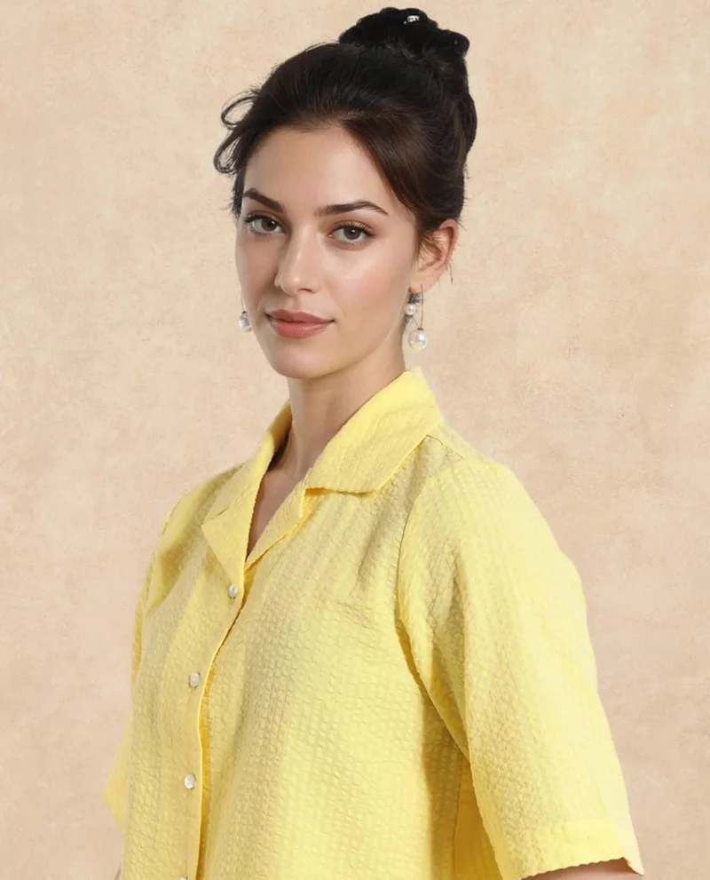 Rareism Women's Half Sleeve Plain Top