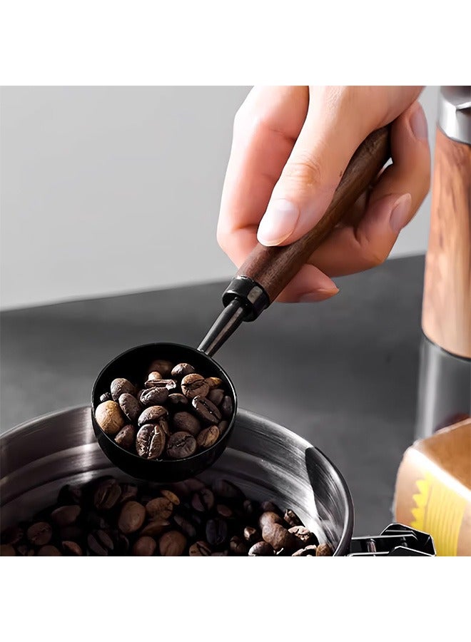 2 PCS Vintage Coffee Scoop, 30ml Coffee Measuring Spoon, Retro Stainless Steel Coffee Spoon with Wooden Handle - Image 5