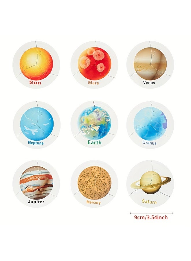 BEBEGO 27PCS Wooden Solar Puzzle Toy Space System Themed for Kids Preschool Learning Activities Planets Educational Toys Classroom Christmas Holiday Gift for Boys Girls Children - Image 5