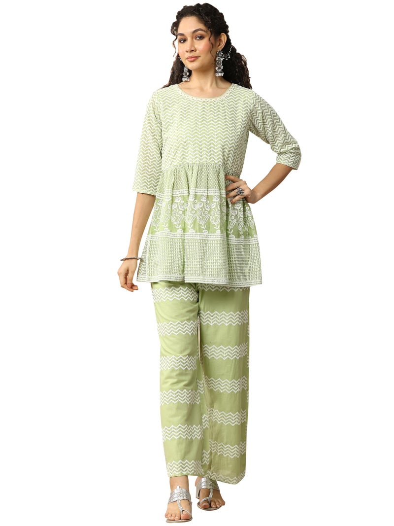 Libas Womens Embroidered Cotton Co-ord Set for Women - Image 2