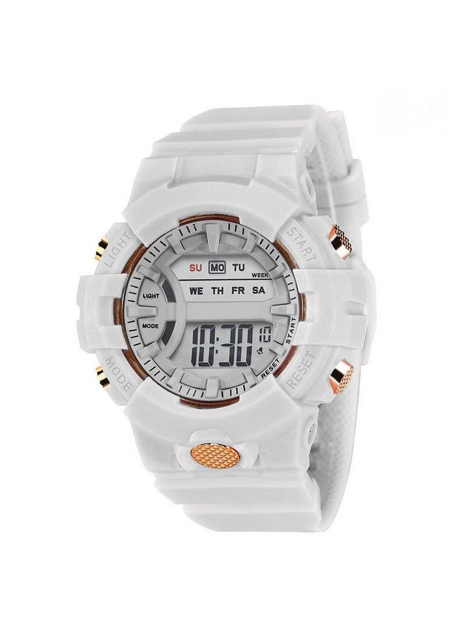 Shocknshop Shocknshop Rubber Digital Kid Children Multi Functional Pink Dial Watch For Girls & Boys -325Pi (White), Pink Band  - Image 1
