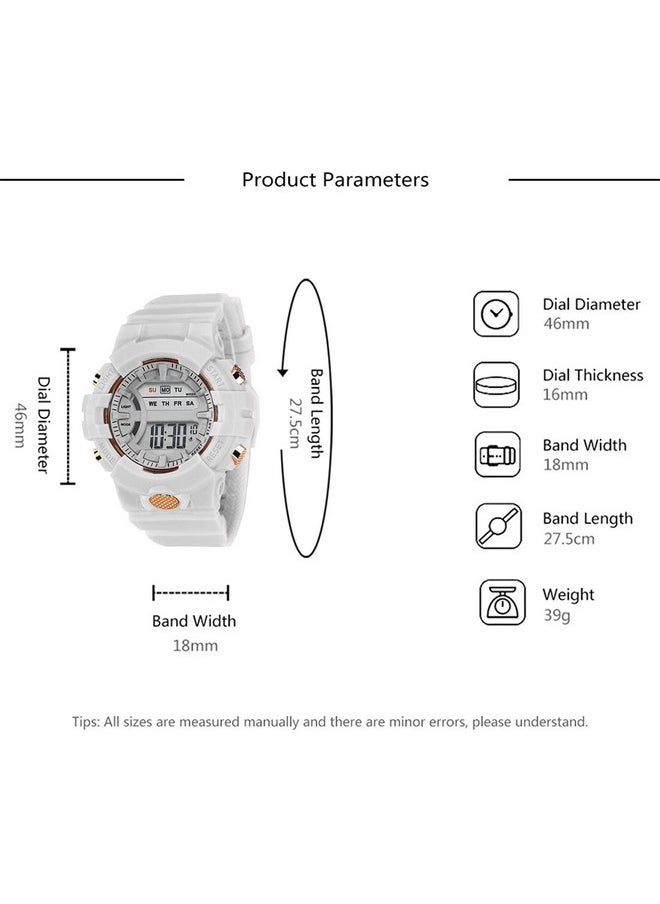 Shocknshop Shocknshop Rubber Digital Kid Children Multi Functional Pink Dial Watch For Girls & Boys -325Pi (White), Pink Band  - Image 5