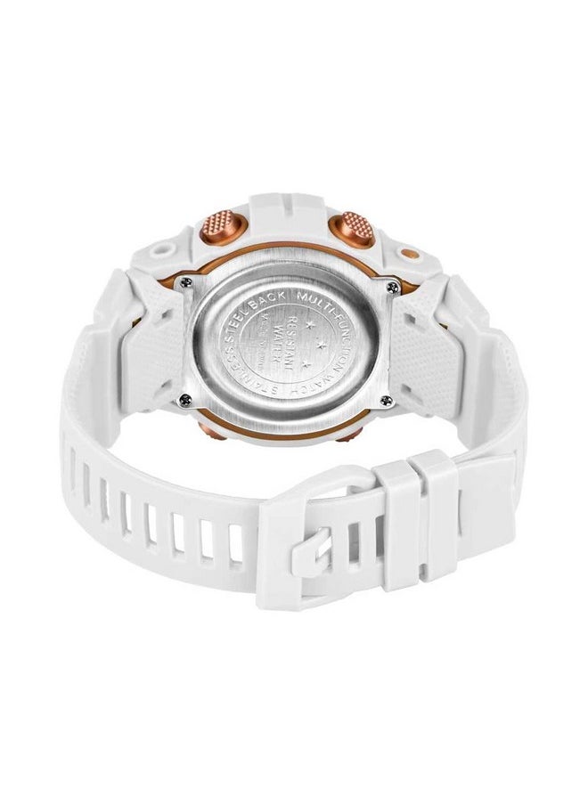 Shocknshop Shocknshop Rubber Digital Kid Children Multi Functional Pink Dial Watch For Girls & Boys -325Pi (White), Pink Band  - Image 2