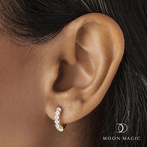 Moon Magic | Authentic Moonstone Earrings for Women | Black Obsidian, Onyx Earrings and studs| 18K Rose & Yellow Gold | Sterling Silver Moonstone Jewelry for women - Image 2