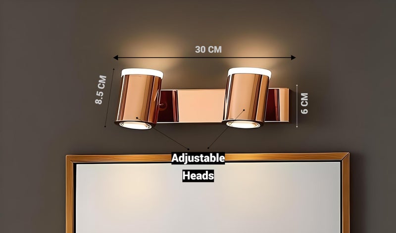 FILLISKA® 3 in 1 Double Wall spot/Picture/Display/Mirror Light with Adjustable Head and Colour Changing Function (RoseGold-6523)(1 Year Warranty) - Image 3
