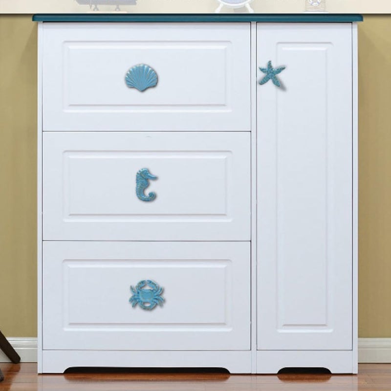 4Pcs Cast Iron Cabinet Knobs Coastal Beach Theme Drawer Door Handles Retro Animal Hardware - Image 5