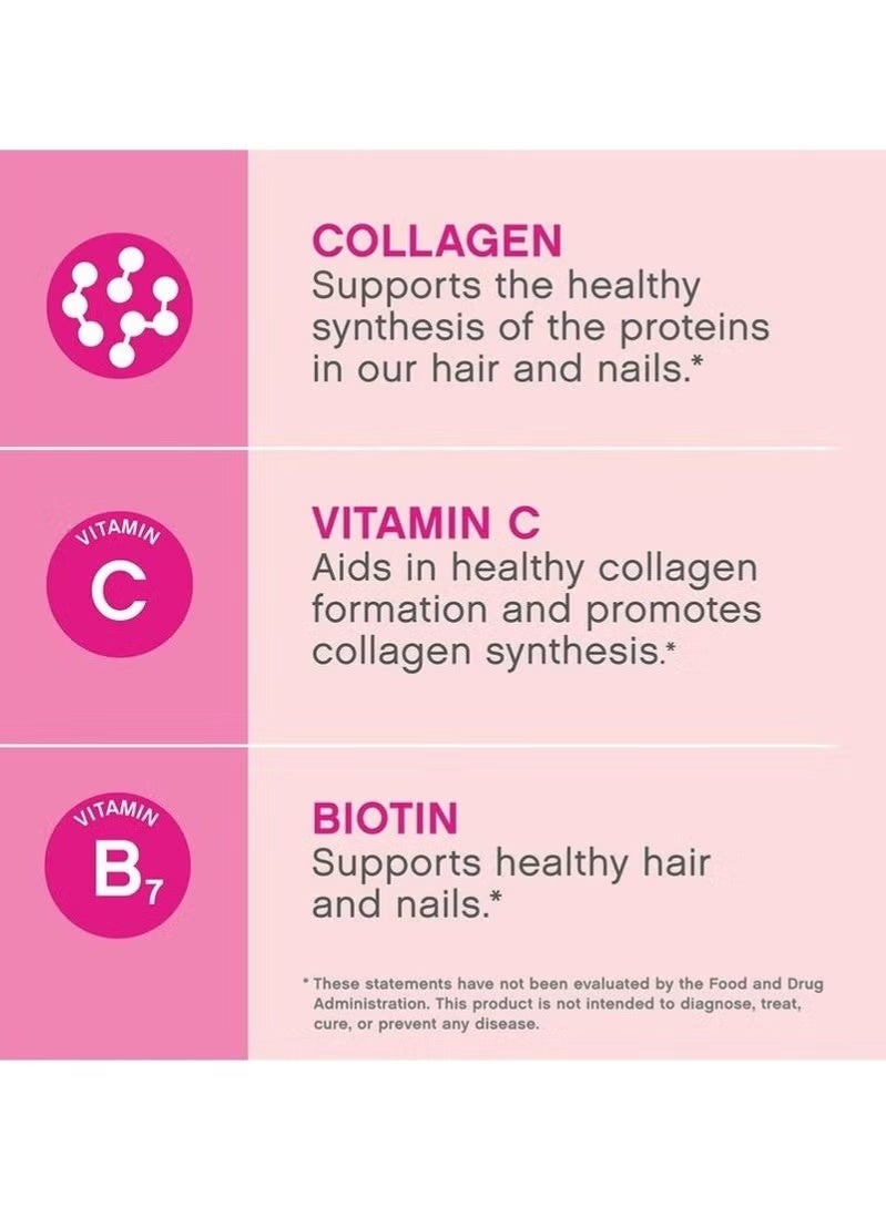 Lifecell Super Collagen Peptides + Vitamin C & Biotin – 3g Collagen Per Serving, Supports Healthy Hair, Skin & Nails, 60 Capsules - Image 4