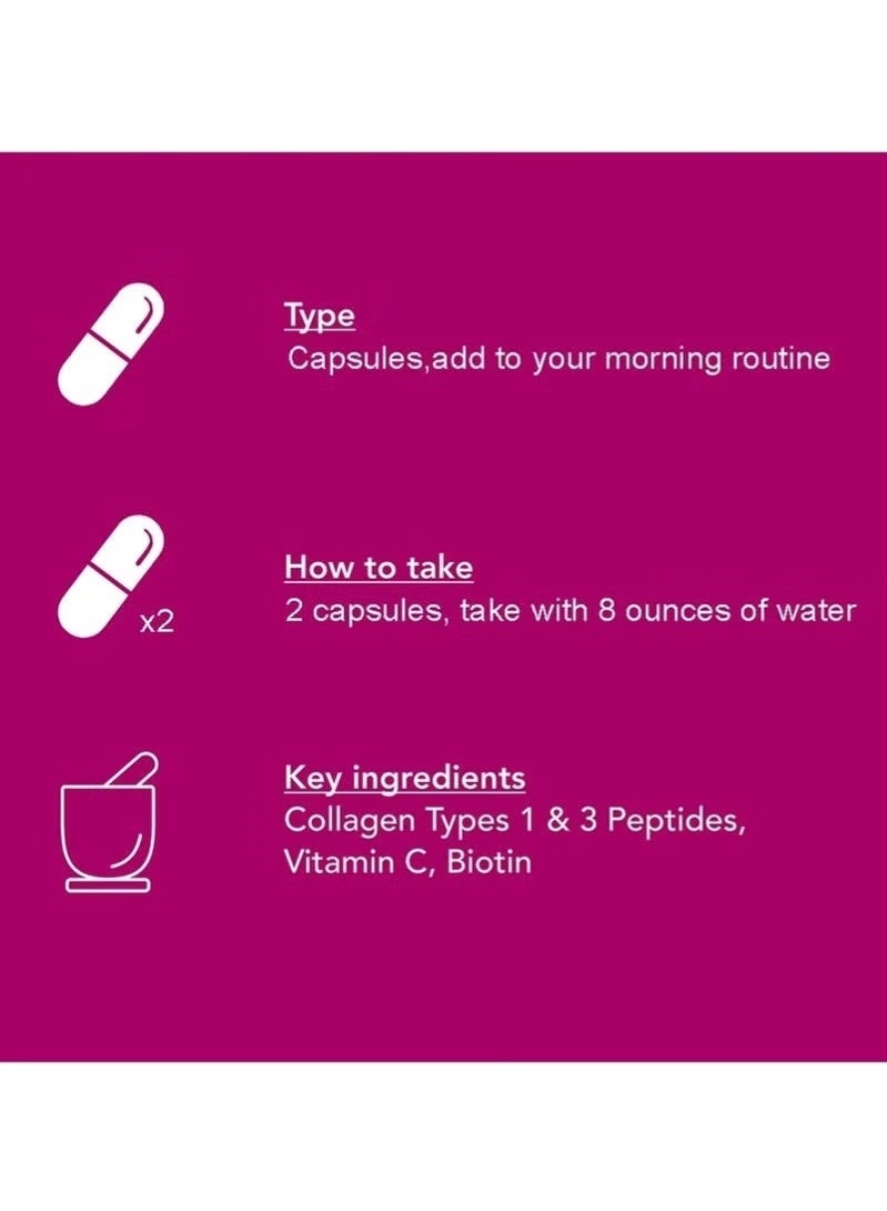 Lifecell Super Collagen Peptides + Vitamin C & Biotin – 3g Collagen Per Serving, Supports Healthy Hair, Skin & Nails, 60 Capsules - Image 5