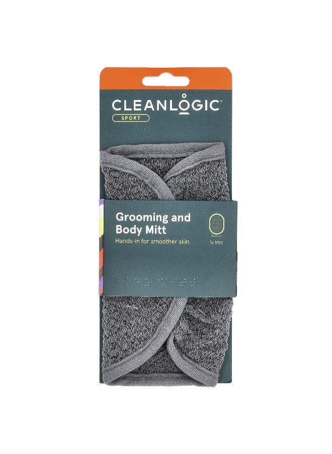 Clean Logic - CleanLogic, Sport, Grooming and Body Mitt, Gray, 1 Count - Image 1