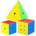 CFMOUR مجموعة مكعبات السرعة CFMOUR مويو ميلونغ 2x2x2 3x3x3 هرم مكعبات حزمة بدون ملصقات مكعبات سحرية مع دوران سلس وألعاب ألغاز للأطفال والبالغين - Image 2