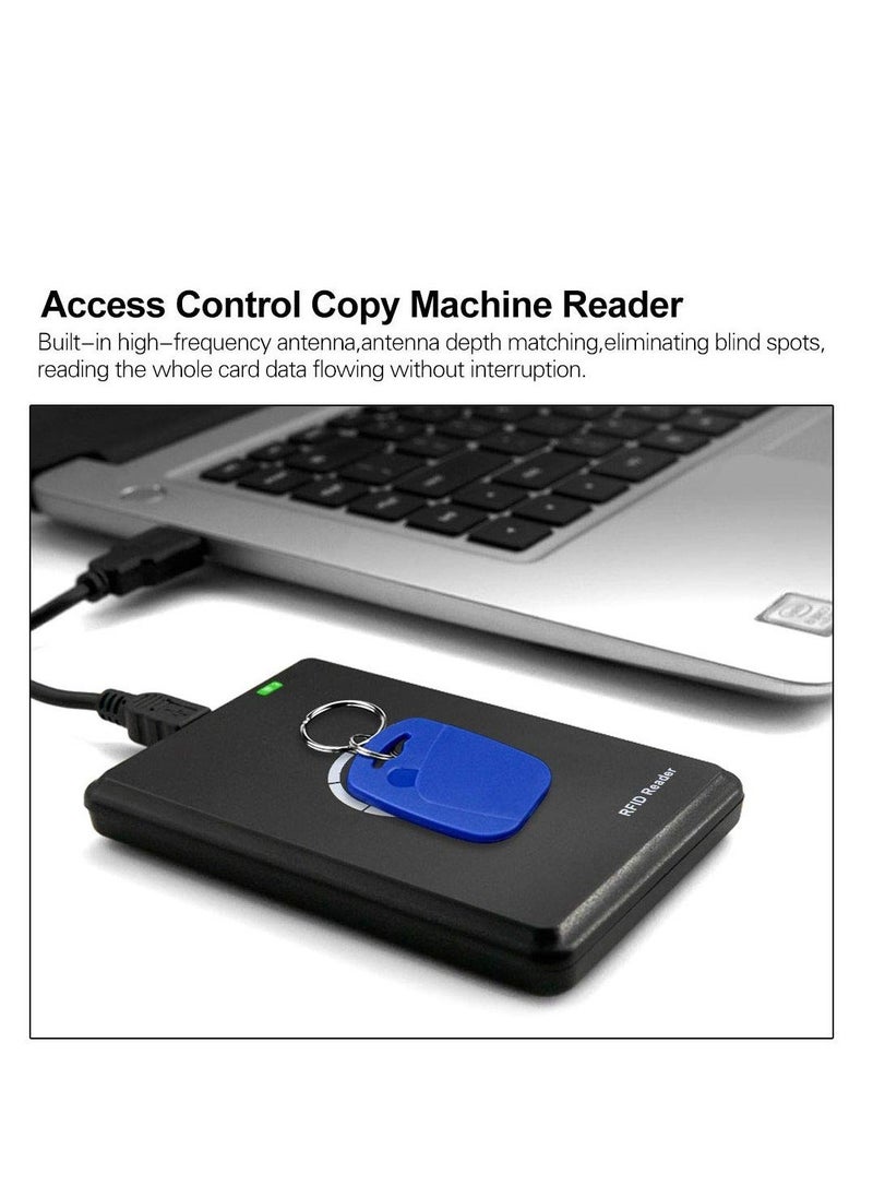 Generic - ناسخ بطاقات التحكم في الوصول الذكي مع 5 بطاقات مفاتيح قابلة للكتابة، قارئ RFID، ناسخ بطاقات 125 كيلو هرتز، فك تشفير بطاقات 13.56 ميجا هرتز، ناسخ علامات NFC، بطاقة هوية ذكية بدون تلامس - Image 1