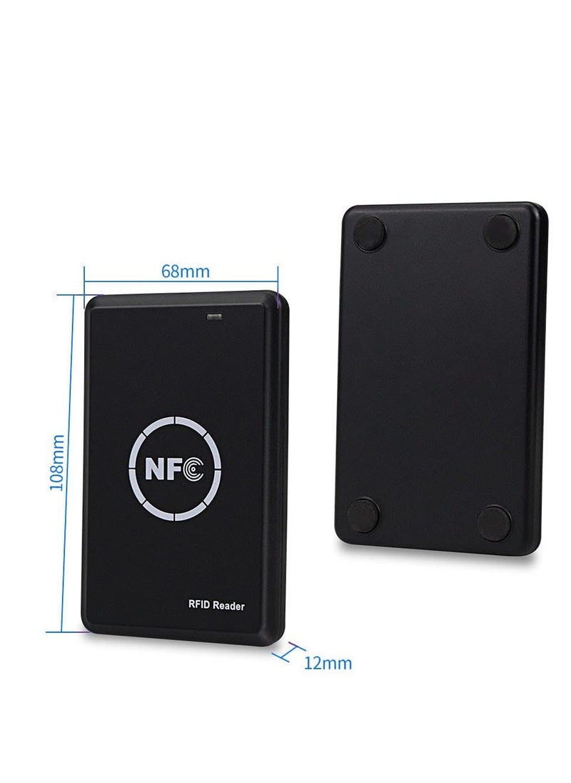 Generic - ناسخ بطاقات التحكم في الوصول الذكي مع 5 بطاقات مفاتيح قابلة للكتابة، قارئ RFID، ناسخ بطاقات 125 كيلو هرتز، فك تشفير بطاقات 13.56 ميجا هرتز، ناسخ علامات NFC، بطاقة هوية ذكية بدون تلامس - Image 1